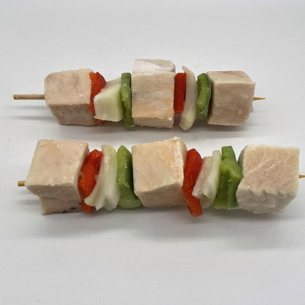 Spiedini di pesce Spada con verdure